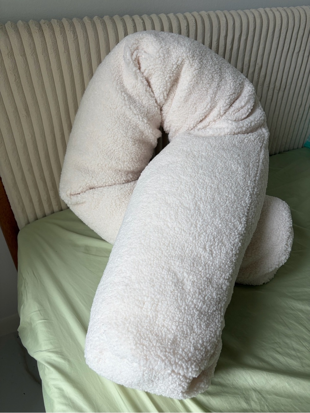 Plush Cream Sherpa Body Pillow - Cozy Support
